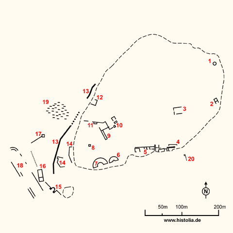 Gebietskarte von Sillyon im Pamphylien