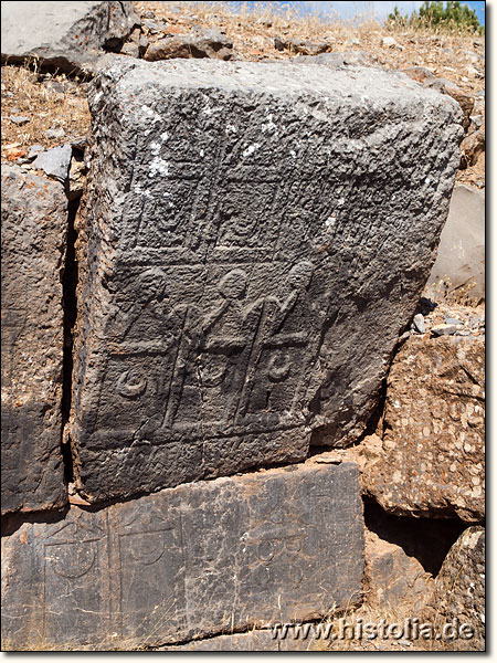 Antiochia-Men in Pisidien - Darstellung von Sarkophagen mit Mond-Symbol in der südlichen Umfassungsmauer