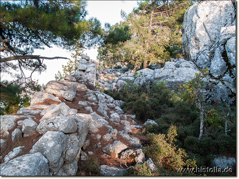 Kelbessos in Pisidien - Innenseite der nördlichen Stadtmauer, Zugang zum östlichen Stadtgebiet