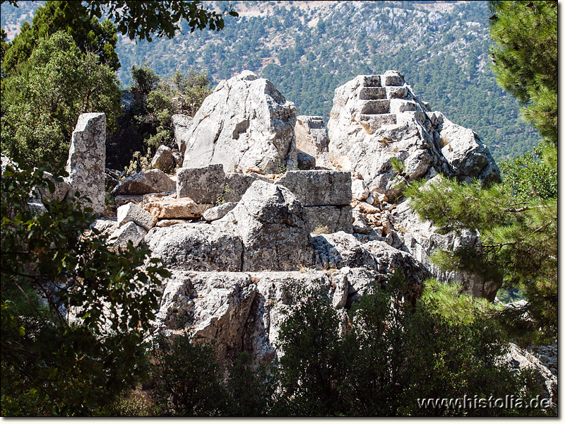 Kelbessos in Pisidien - Fundamente und Treppenkonstruktion des Wachturmes von Kelbessos