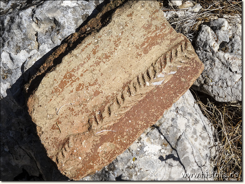 Kodrula in Pisidien - Fragmente von verzierter Gebrauchskeramik im südlichen Wohngebiet