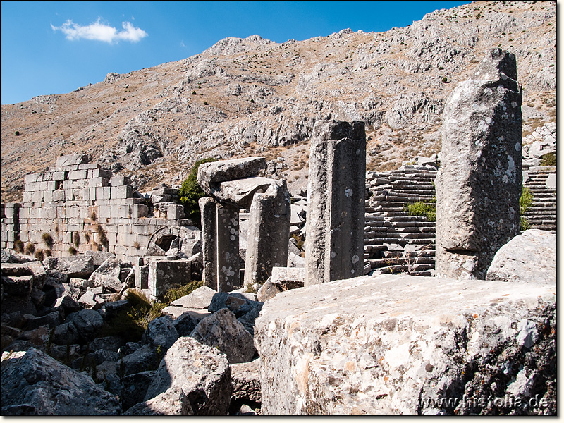 Sagalassos in Pisidien - Das Bühnenhaus des Theaters von Innen mit Blick in die Cavea
