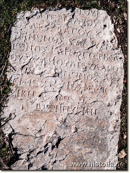 Selge in Pisidien - Inschriftentafel im alten 'Krankenhaus'