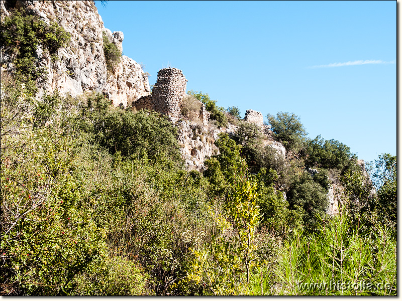 Trebenna in Pisidien - Der Zugangsweg zur Akropolis, Südseite des Akropolishügels