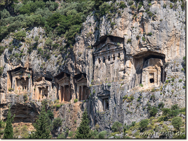 Felsengräber bei Dalyan in Karien - Felsengräber in der nördlichen Felswand