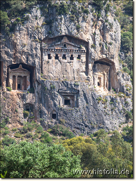 Felsengräber bei Dalyan in Karien - Felsengräber in der nördlichen Felswand