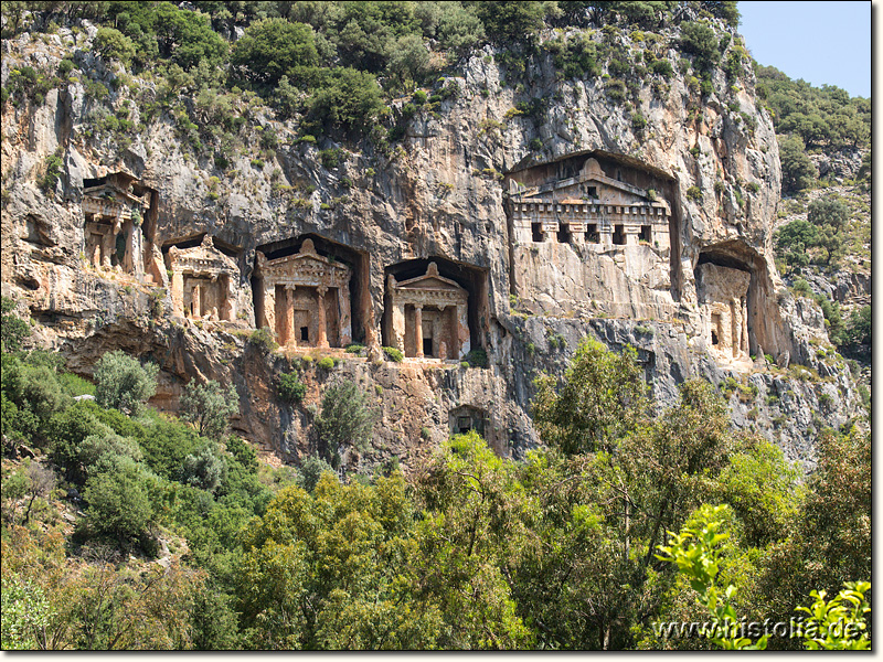 Felsengräber bei Dalyan in Karien - Felsengräber in der nördlichen Felswand