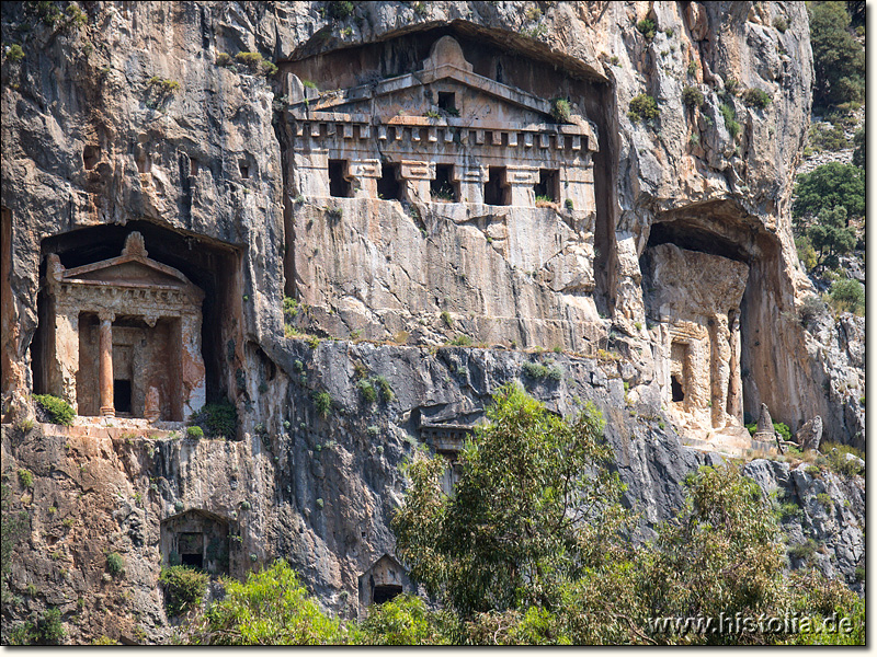 Felsengräber bei Dalyan in Karien - Felsengräber in der nördlichen Felswand