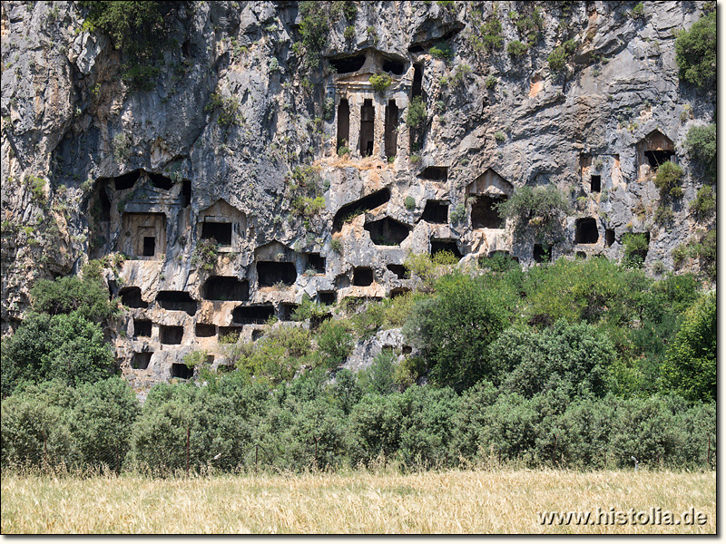 Felsengräber bei Dalyan in Karien - Felsengräber in der südlichen Felswand