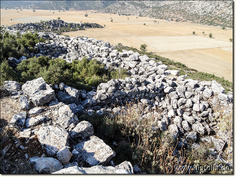 Panemoteichos in Pisidien - Mauern einer hellenistischen Festung auf dem Örentepe gegenüber von Panemoteichos
