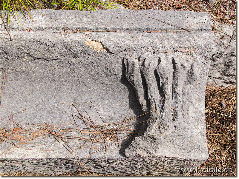 Pisarissos in Pamphylien - Verzierte Sitzstufe aus einem kleinen Theater oder aus einem Odeon